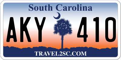 SC license plate AKY410