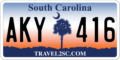 SC license plate AKY416