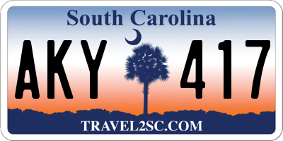 SC license plate AKY417