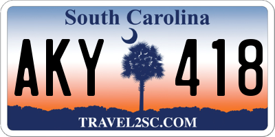 SC license plate AKY418