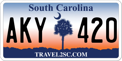 SC license plate AKY420