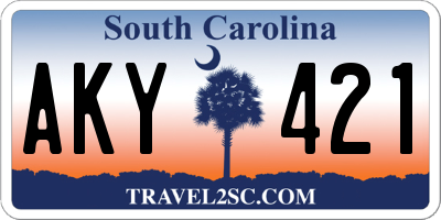 SC license plate AKY421