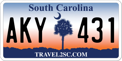 SC license plate AKY431