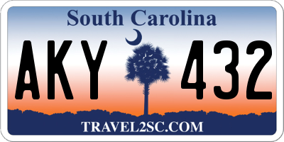 SC license plate AKY432