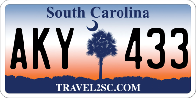SC license plate AKY433