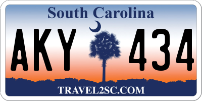 SC license plate AKY434