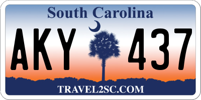 SC license plate AKY437
