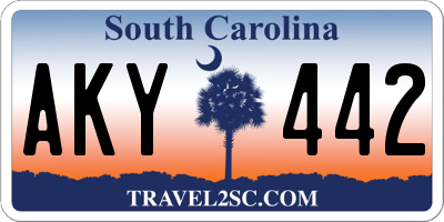 SC license plate AKY442