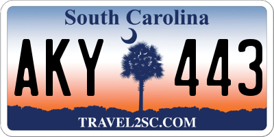 SC license plate AKY443