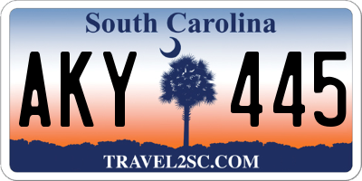 SC license plate AKY445