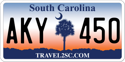 SC license plate AKY450