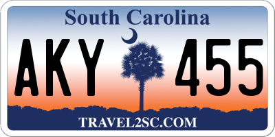 SC license plate AKY455