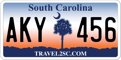 SC license plate AKY456