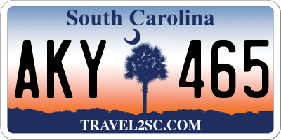 SC license plate AKY465