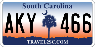SC license plate AKY466