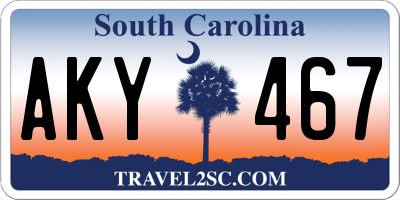 SC license plate AKY467