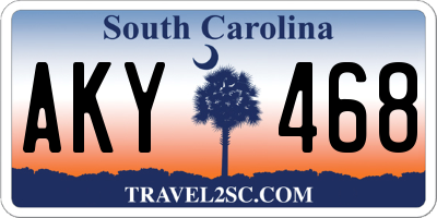 SC license plate AKY468