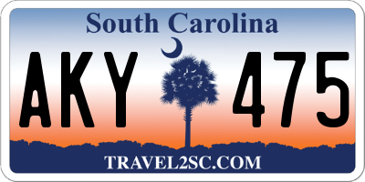 SC license plate AKY475