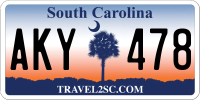 SC license plate AKY478
