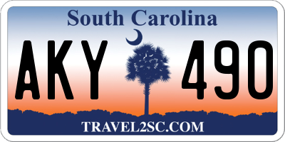 SC license plate AKY490