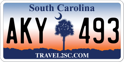 SC license plate AKY493