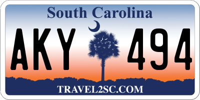 SC license plate AKY494