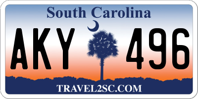 SC license plate AKY496