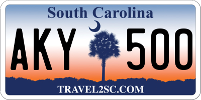 SC license plate AKY500