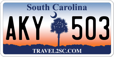 SC license plate AKY503