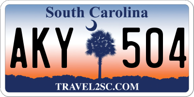 SC license plate AKY504