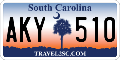 SC license plate AKY510
