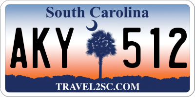 SC license plate AKY512