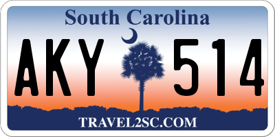 SC license plate AKY514