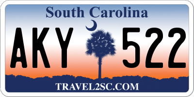 SC license plate AKY522