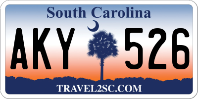 SC license plate AKY526