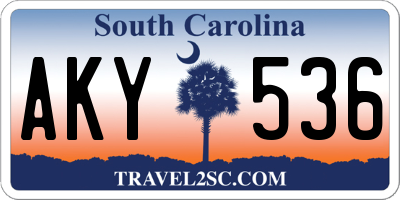 SC license plate AKY536