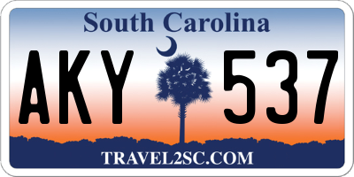 SC license plate AKY537