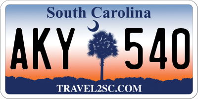 SC license plate AKY540
