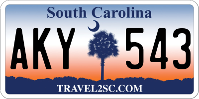 SC license plate AKY543