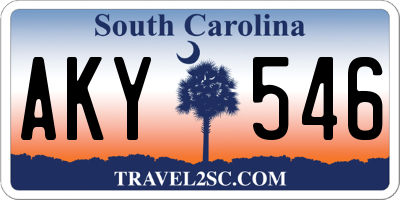 SC license plate AKY546