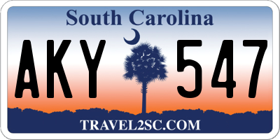 SC license plate AKY547