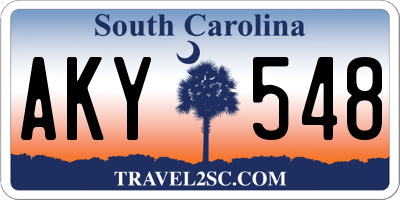 SC license plate AKY548
