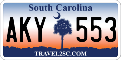 SC license plate AKY553