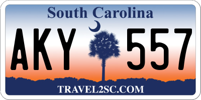 SC license plate AKY557