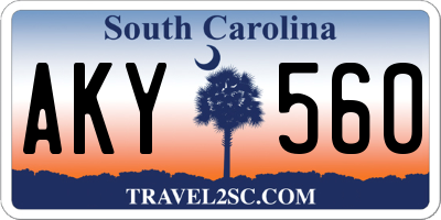 SC license plate AKY560
