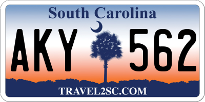 SC license plate AKY562