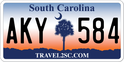 SC license plate AKY584