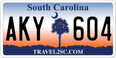 SC license plate AKY604