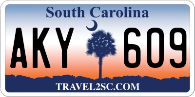 SC license plate AKY609