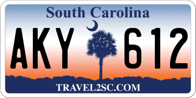 SC license plate AKY612